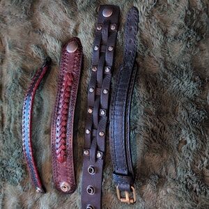 4 Leather Bracelets